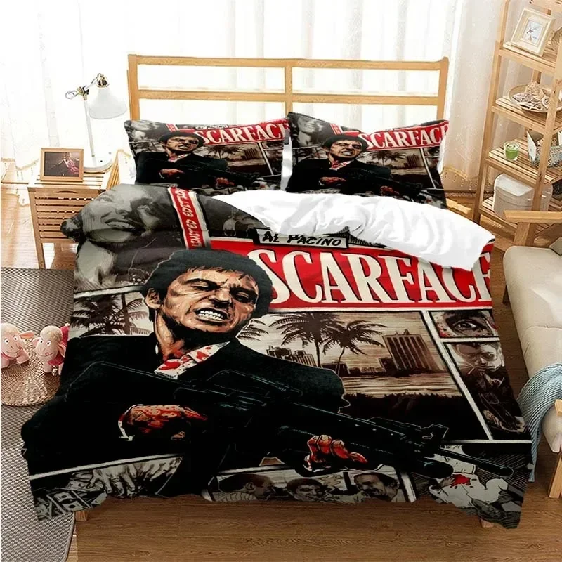 Linen Duvet Cover - طقم سرير مطبوع بتصميم توني مونتانا