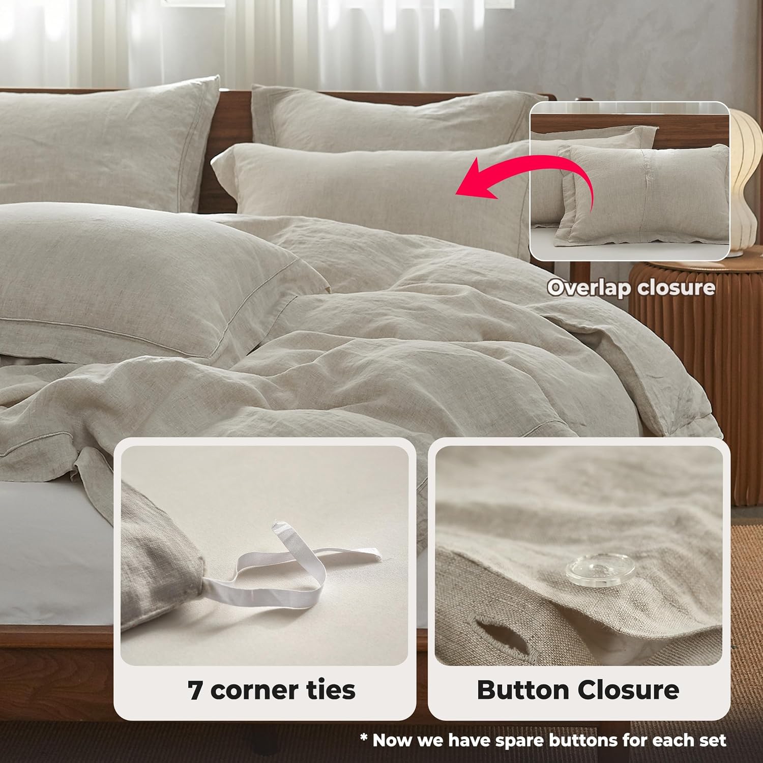 طقم غطاء لحاف من الكتان النقي  - مراجعة Linen Duvet Cover وسعره