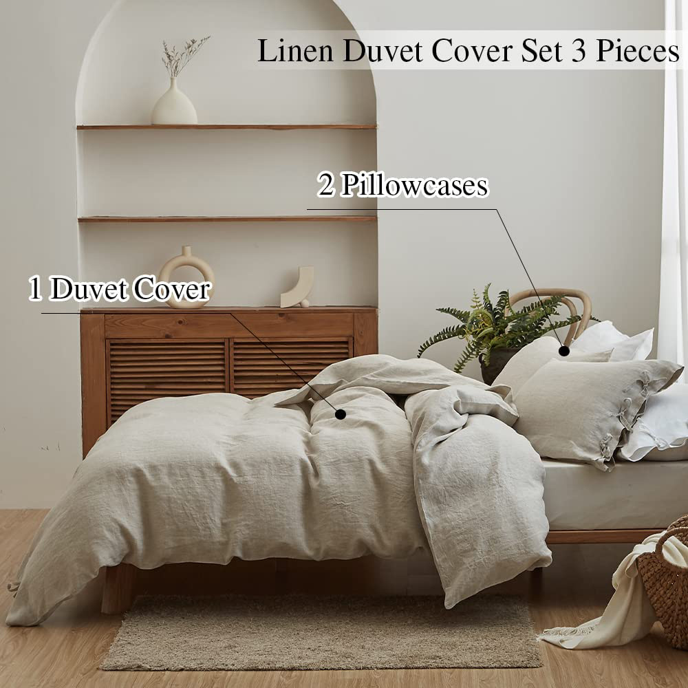 طقم أغطية سرير بسيط وفاخر 3 قط - مراجعة Linen Duvet Cover وسعره
