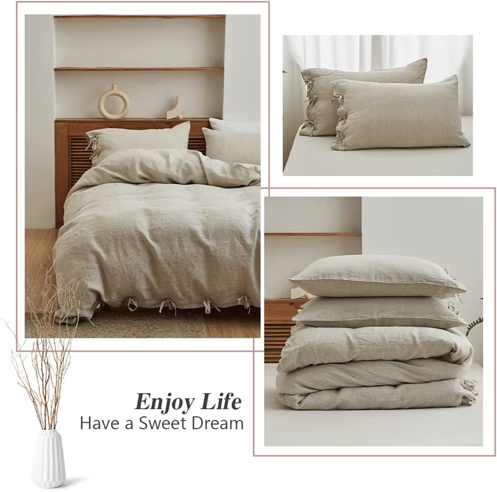 طقم أغطية سرير بسيط وفاخر 3 قط - مراجعة Linen Duvet Cover وسعره